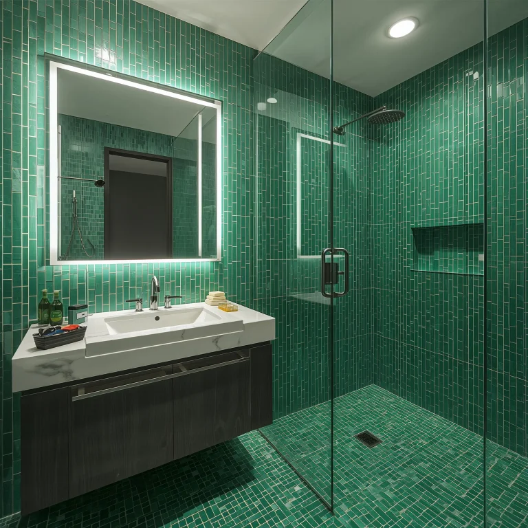 15 Fresh Green Tile Bathroom Styles for a Relaxing Space