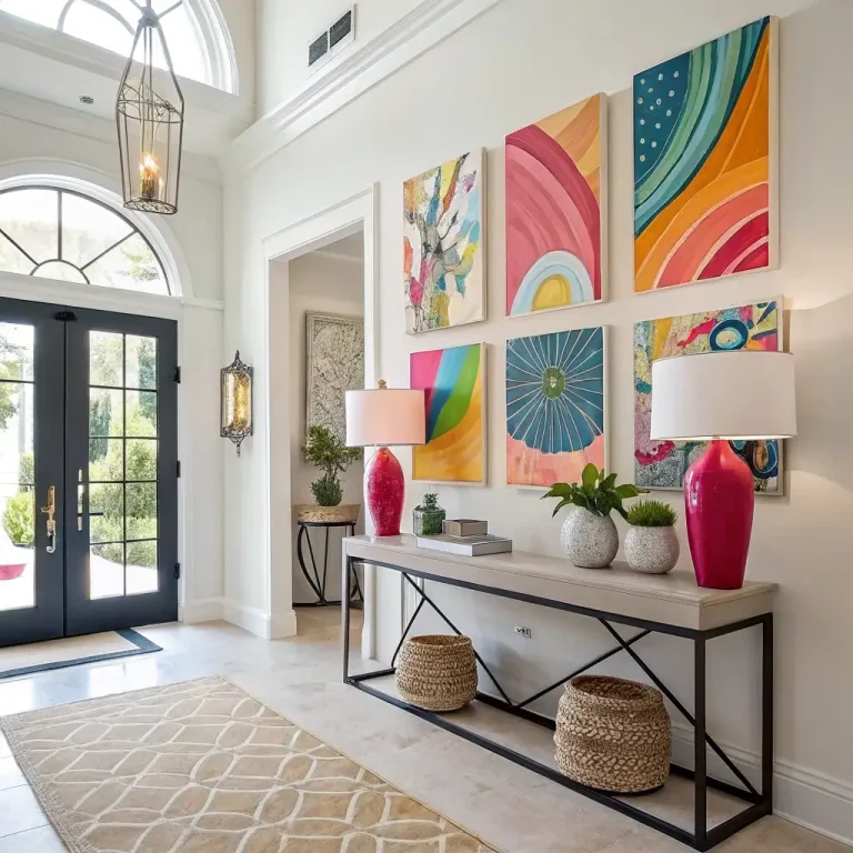 15 Fun Entryway Wall Decor Ideas and Colorful Accents