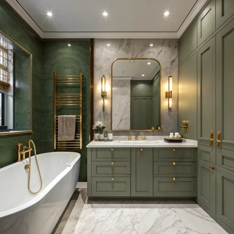 15 Charming Olive Green Bathroom Ideas and Smart Storage Tips