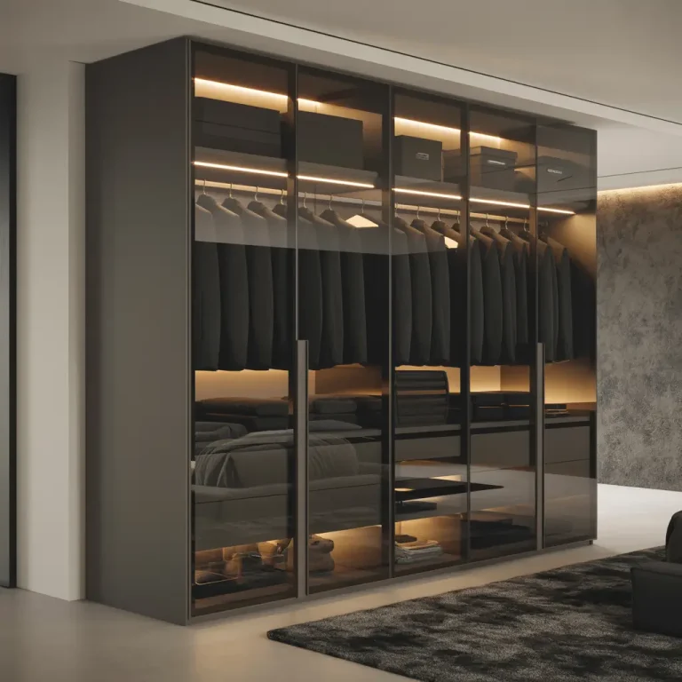 15 Chic Glass Wardrobe Design Ideas for Elegant Bedrooms