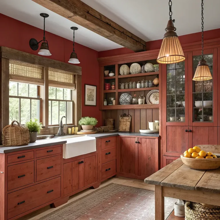 15 Inspiring Red Farmhouse Kitchen Ideas and Modern Touches