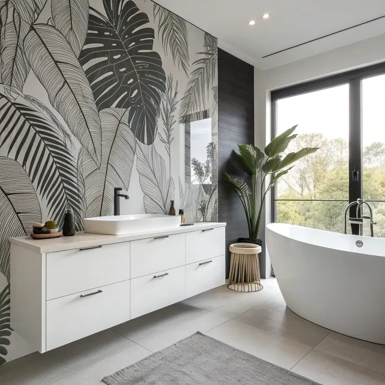 15 Creative Black and White Wallpaper Bathroom Ideas to Try