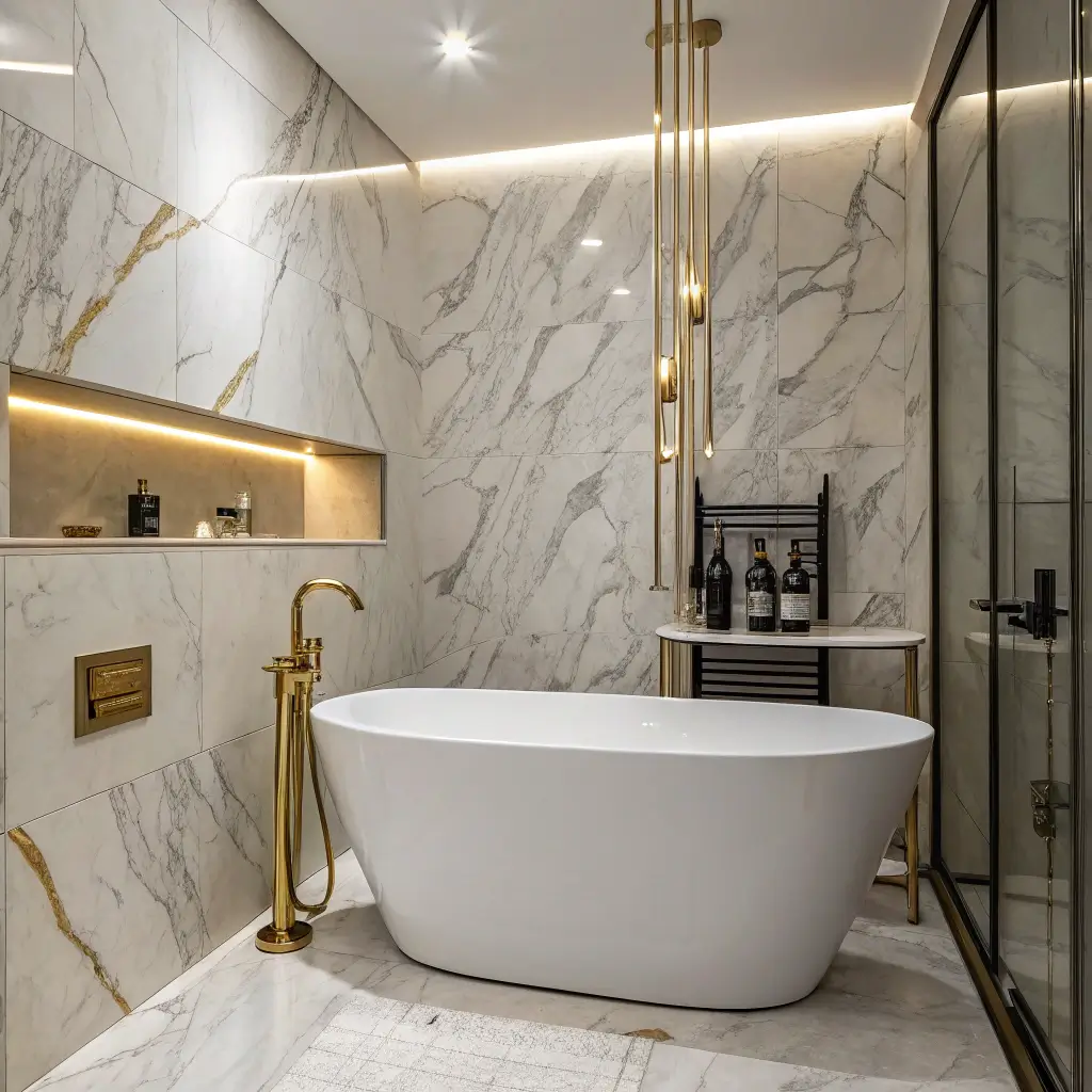 14 Modern Small Bathroom Ideas with Tub and Space Hacks