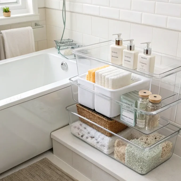 15 Easy Small Bathroom Organization Ideas with Tub Storage