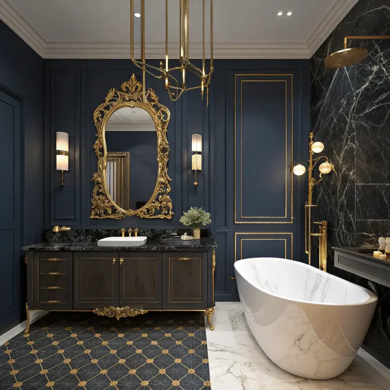 10 Modern Dark Blue Bathroom Ideas and Perfect Color Pairings