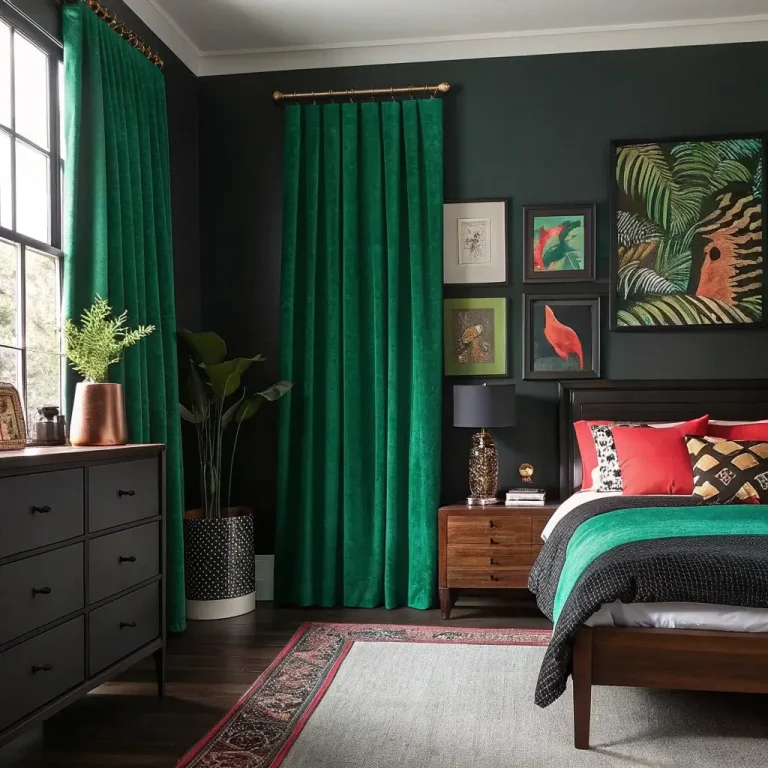 10 Magical Green Curtains Bedroom Ideas to Brighten Rooms