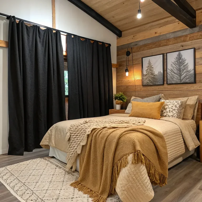 12 Delightful Black Curtains Bedroom Ideas and Chic Accents